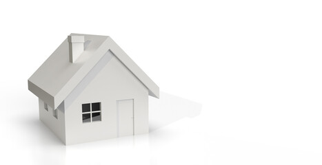 3d house icon - real estate search and sale - modern minimalist concept - choose, find and buy a house - 3d rendered illustration