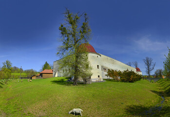 Drevohostice Castle - a Renaissance chateau in the foothills of the Hostyn Hills. Drevohostice is a market town in Prerov District in the Olomouc Region of the Czech Republic.