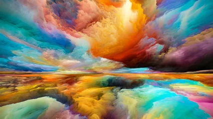 Papier Peint photo Mélange de couleurs Evolving Land and Sky