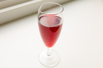 red wine in glass