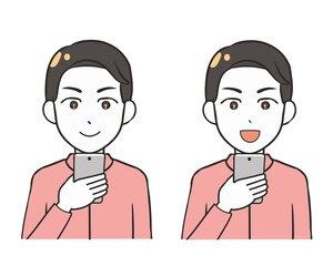 スマホを持つ　男性