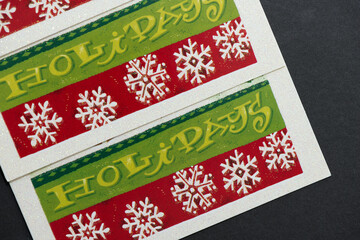 overlapping vintage christmas greeting cards
