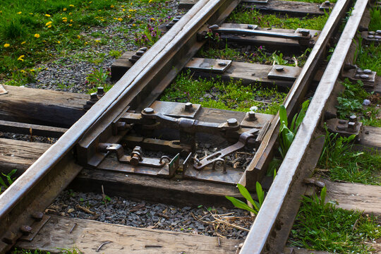 Railroad switch on 750 mm gauge railways
