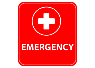 Emergency exit sign. Red color warning sign signboard.Vector design EPS10