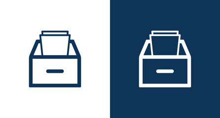 Drawer with papers outline icon illustration isolated vector sign symbol