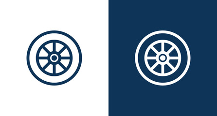 Wheel outline icon illustration isolated vector sign symbol