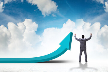 Fototapeta premium Businessman in economic growth concept