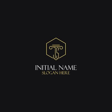 JS monogram initials design for legal, lawyer, attorney and law firm logo