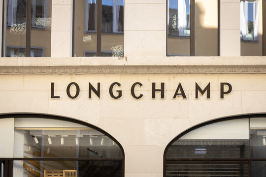 Longchamp store sign in Munich town center