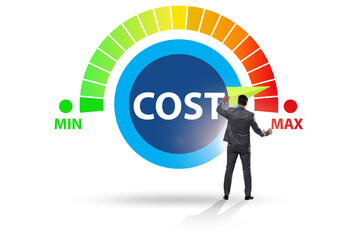 Cost management concept with businessman