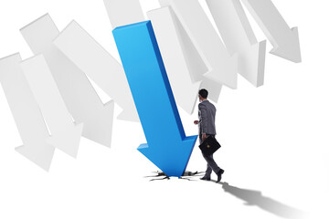 Businessman in economic crisis concept