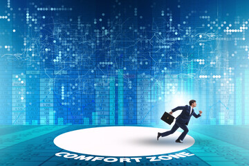 Businessman leaving his comfort zone