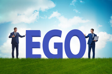 Concept of ego with businessman