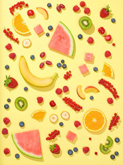 various fresh fruit and berries