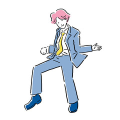 スーツのビジネスマンの色々なポーズ