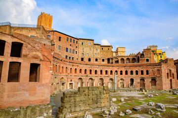 Ruins of Trajan's Market, the world's oldest shopping mall, in Rome, Italy