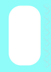 Vertical illustration format A4 - the design of the screen of the phone or tablet for inscriptions and photos, frame with puzzles. Postcard, book cover or notepad, postcard. Minimalism, pastiche