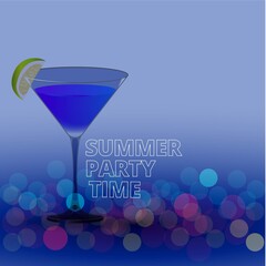 Clean Realistic Alcoholic Cocktail Vector illustration for Party in the club.