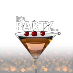 Clean Realistic Alcoholic Cocktail Vector illustration for Party in the club