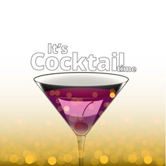 Clean Realistic Alcoholic Cocktail Vector illustration for Party in the club