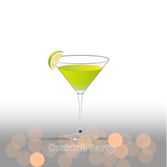 Clean Realistic Alcoholic Cocktail Vector illustration for Party in the club.