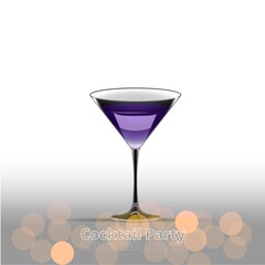 Clean Realistic Alcoholic Cocktail Vector illustration for Party in the club