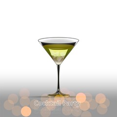 Clean Realistic Alcoholic Cocktail Vector illustration for Party in the club.