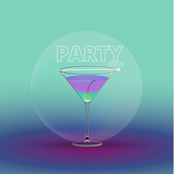 Clean Realistic Alcoholic Cocktail Vector illustration for Party in the club