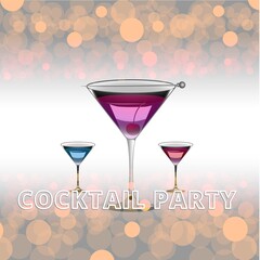 Clean Realistic Alcoholic Cocktail Vector illustration for Party in the club