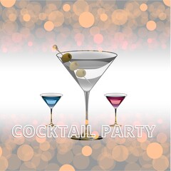 Clean Realistic Alcoholic Cocktail Vector illustration for Party in the club.