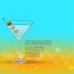 Clean Realistic Alcoholic Cocktail Vector illustration for Party in the club.