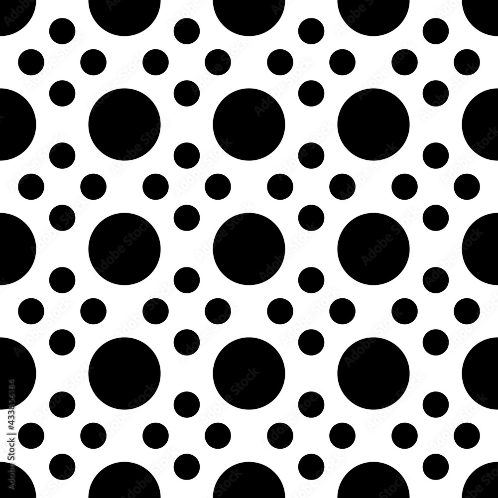 Poster Large and small dots or circles. Vector four small dots and big rouded shapes.