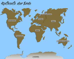 Kontinente der Erde © annekaffeekanne