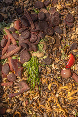 stack of fresh compost