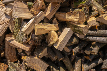 pile of chopped firewood