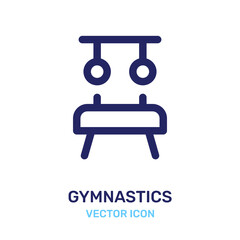 Pommel horse and gymnastics rings icon vector illustration