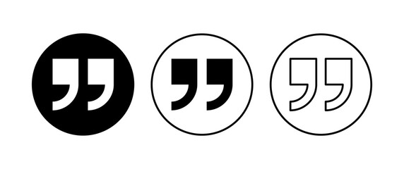 Quote icon set. Quotation mark symbol.