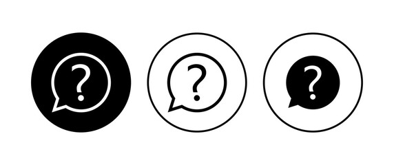 Question icon set. question mark icon vector.