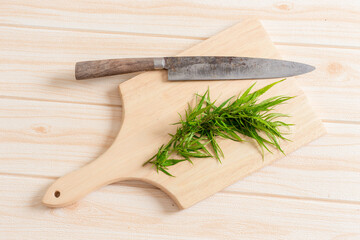 Marijuana on the cutting board