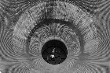 Rocket engine cone interior, circular cone shape with lines, patterns and texures © RobertCoy