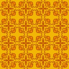 yellow orange mandala floral creative seamless design background
