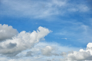 Beautiful white clouds on blue sky background.