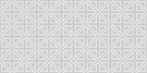 Monochrome background pattern with simple geometric ornament on gray background, wallpaper. Seamless pattern, texture. Vector image