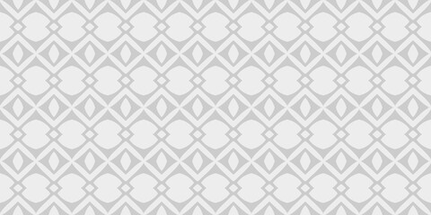 White background with gray geometric ornament of tiled shape, wallpaper. Seamless pattern, texture. Vector illustration
