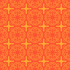 red rose orange mandala art seamless pattern floral creative design background vector illustration