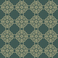 green olive mandala art seamless pattern floral creative design background vector illustration