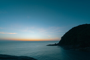 Dawn over sea lagoon in a summer morning