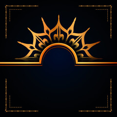 Luxury Mandala Ornamental Background Design With Golden Arabesque Pattern Style. Decorative Mandala Ornament For Print, Brochure, Banner, Cover, Poster, Invitation Card.