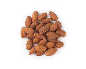 Almonds isolated on white background with clipping path.