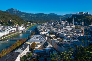 Fototapeta na wymiar Beautiful panoramic view of Salzburg - Salzburg, Austria